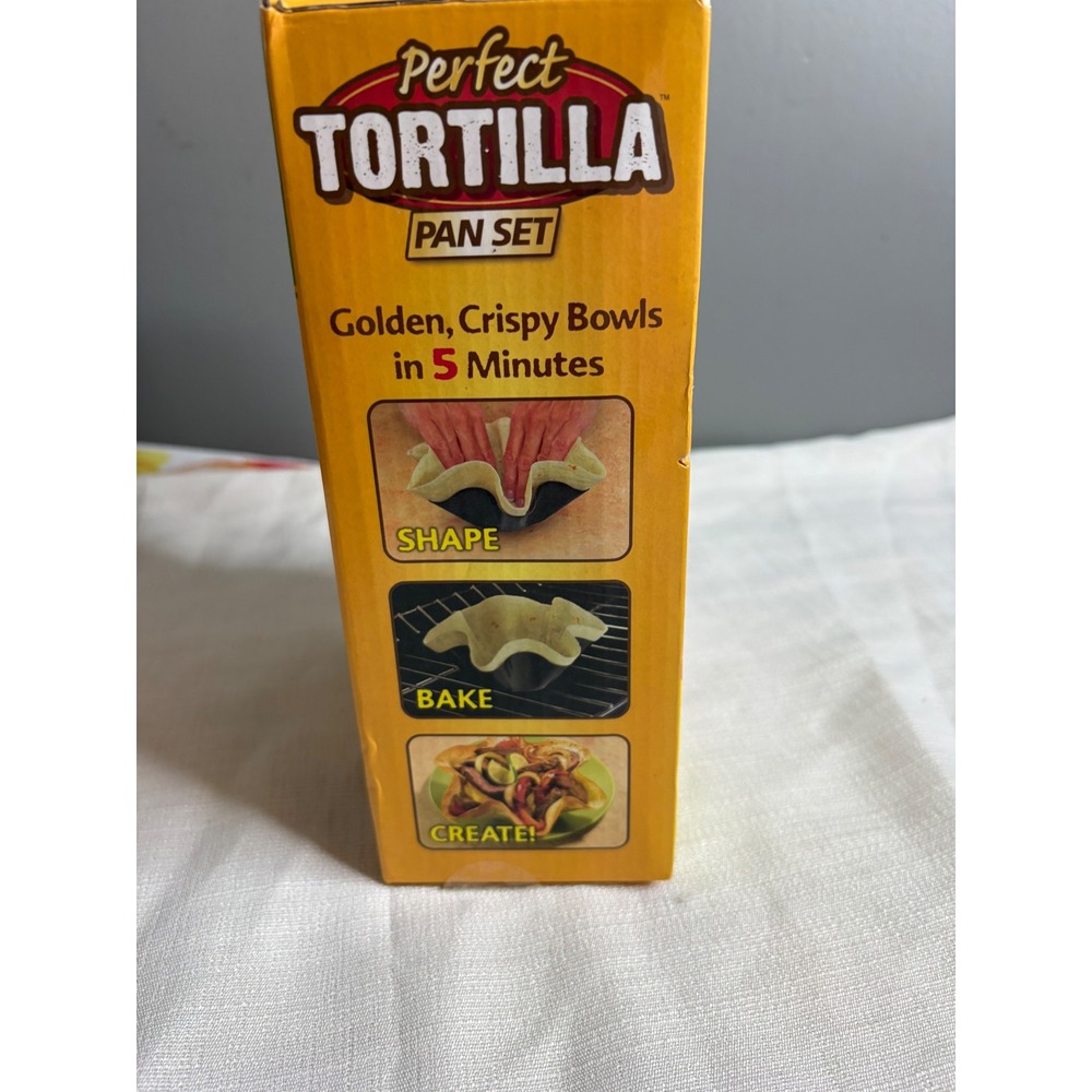 Perfect Tortilla Pan Set 4 Piece Non-Stick Baked Taco Bowl Maker Dishwasher Safe - Picture 4 of 4